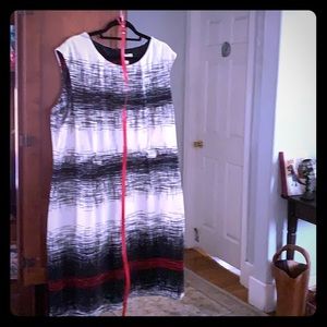 Work dress with red belt